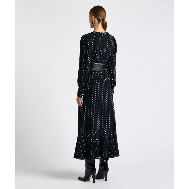 Cue Textured Georgette Spot Midi Dress image number 1